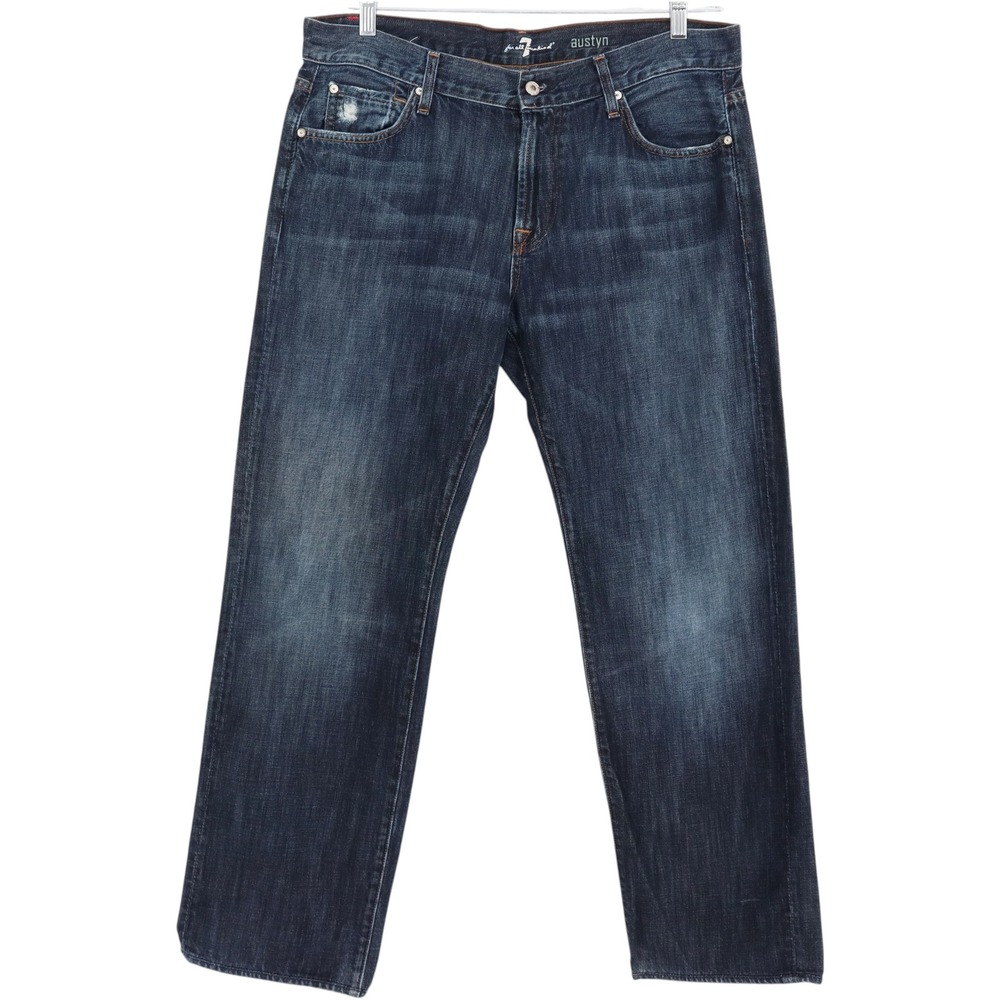 7 For All Mankind Austyn Relaxed Straight Leg Jeans Mens 36 Dark Wash ATA046290